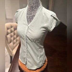 Arc'teryx Short Sleeve Button Technical Shirt Womens Size XS blue